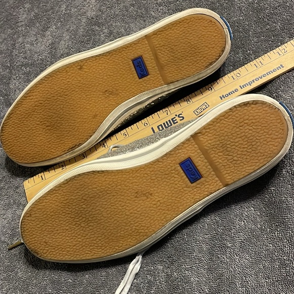 Kate Spade + Keds Women’s Champion Silver Glitter Lace-Up Sneaker Size 8.5 - Picture 10 of 11